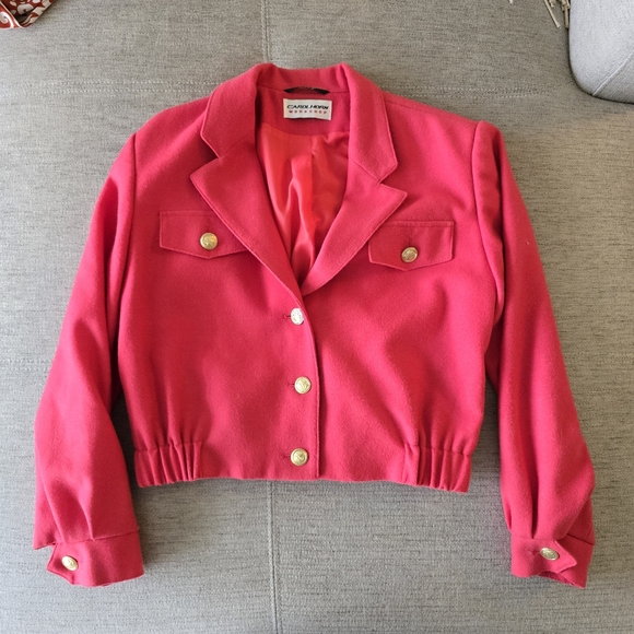Carol Horn Jackets & Blazers - Carol Horn Wool Vintage Women's Pink Cropped Jacket Sz 6